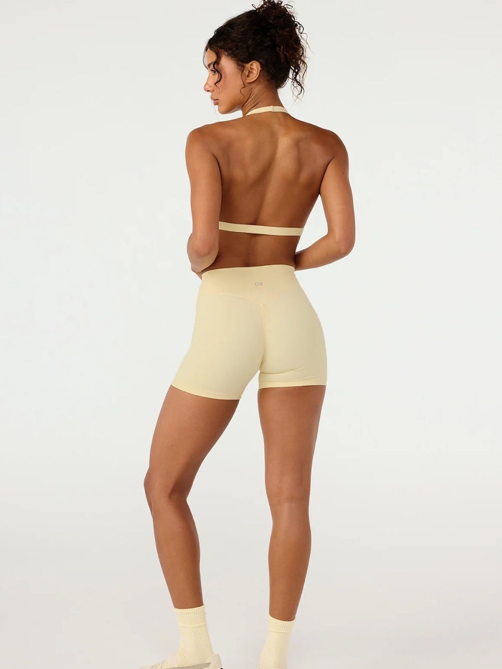 NWOT CSB CROP SHOP BOUTIQUE Invisible Scrunch Shorts 4” - Butter - Size small - Picture 3 of 7